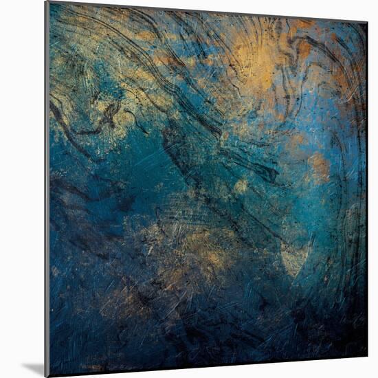 Golden Blue Marble Mate-Jace Grey-Mounted Art Print