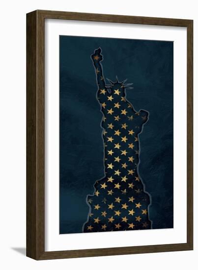 Golden Blue Statue-Jace Grey-Framed Art Print