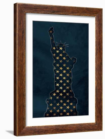 Golden Blue Statue-Jace Grey-Framed Art Print