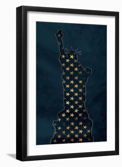 Golden Blue Statue-Jace Grey-Framed Art Print