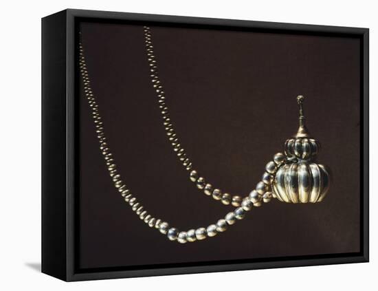 Golden Bottle with a Necklace, from Pajarito-null-Framed Premier Image Canvas