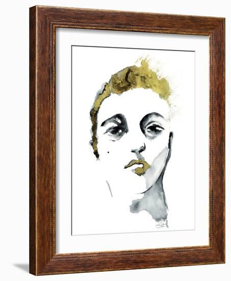 Golden Boy Golden Kiss-Stella Chang-Framed Art Print