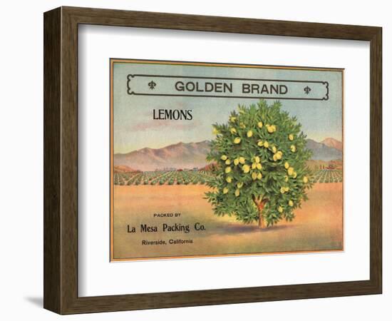 Golden Brand - Riverside, California - Citrus Crate Label-Lantern Press-Framed Art Print