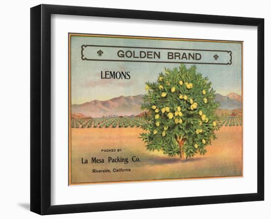 Golden Brand - Riverside, California - Citrus Crate Label-Lantern Press-Framed Art Print