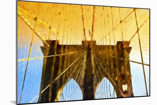 Golden Brooklyn Bridge-Philippe Hugonnard-Mounted Giclee Print