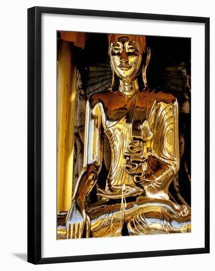 Golden Buda of Shwedagon Pagoda, Yangon, Myanmar-Inger Hogstrom-Framed Photographic Print