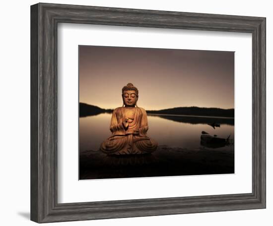 Golden Buddha Lakeside-Jan Lakey-Framed Premium Photographic Print