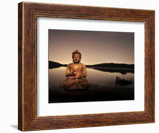 Golden Buddha Lakeside-Jan Lakey-Framed Premium Photographic Print