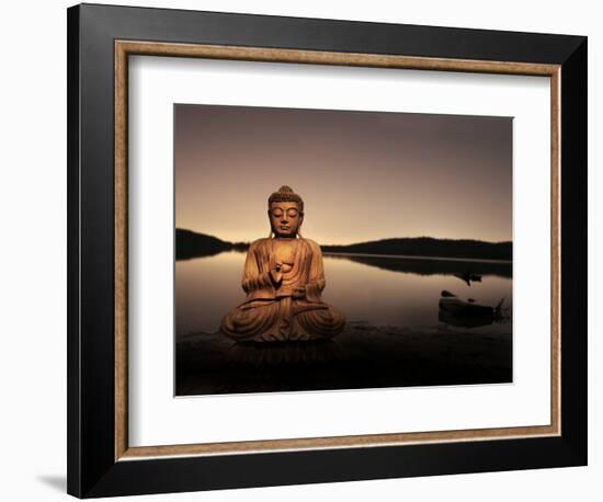 Golden Buddha Lakeside-Jan Lakey-Framed Premium Photographic Print