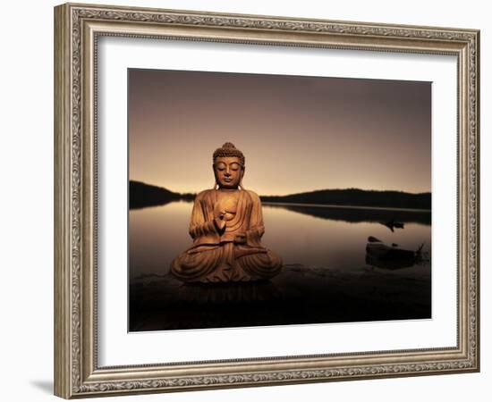 Golden Buddha Lakeside-Jan Lakey-Framed Photographic Print