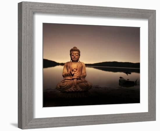 Golden Buddha Lakeside-Jan Lakey-Framed Photographic Print