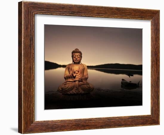 Golden Buddha Lakeside-Jan Lakey-Framed Photographic Print