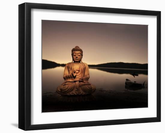 Golden Buddha Lakeside-Jan Lakey-Framed Photographic Print