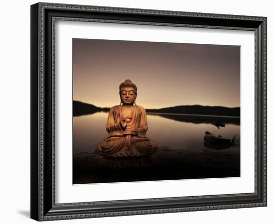 Golden Buddha Lakeside-Jan Lakey-Framed Photographic Print