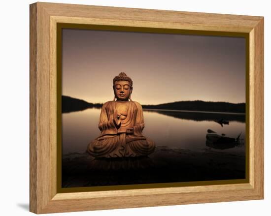 Golden Buddha Lakeside-Jan Lakey-Framed Premier Image Canvas