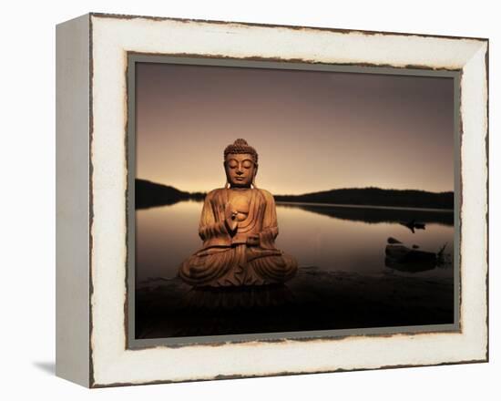 Golden Buddha Lakeside-Jan Lakey-Framed Premier Image Canvas