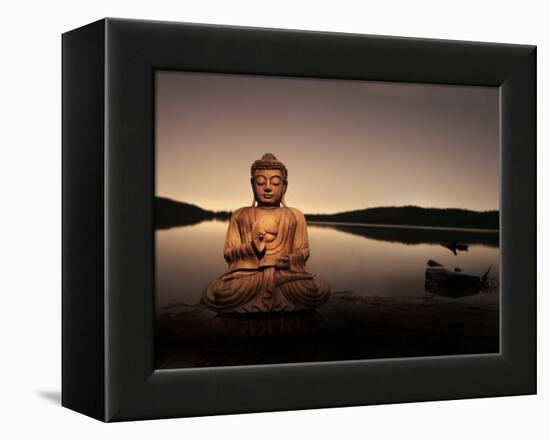 Golden Buddha Lakeside-Jan Lakey-Framed Premier Image Canvas