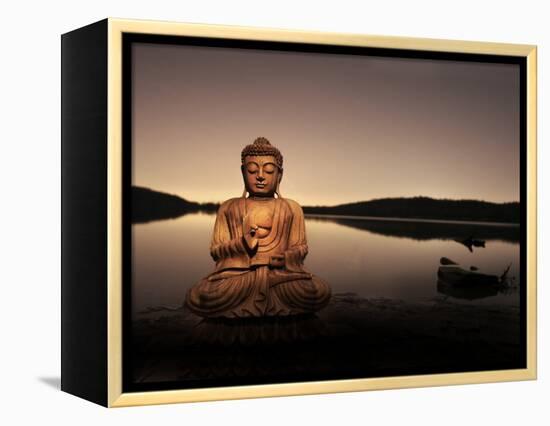 Golden Buddha Lakeside-Jan Lakey-Framed Premier Image Canvas