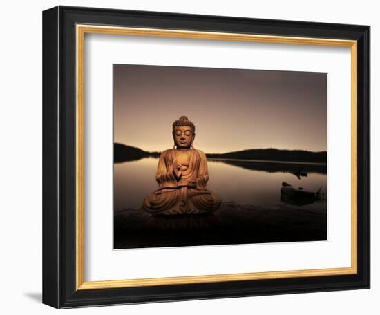 Golden Buddha Lakeside-Jan Lakey-Framed Photographic Print