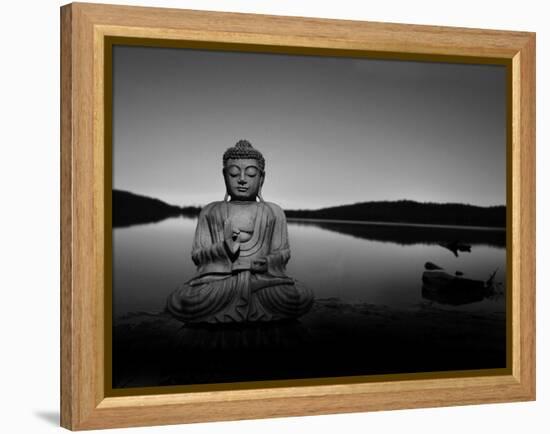 Golden Buddha Lakeside-Jan Lakey-Framed Premier Image Canvas