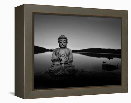 Golden Buddha Lakeside-Jan Lakey-Framed Premier Image Canvas