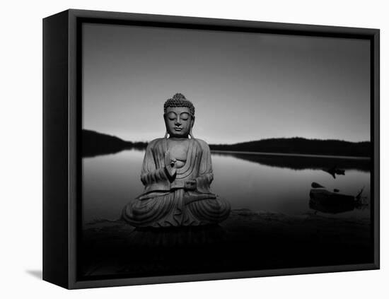 Golden Buddha Lakeside-Jan Lakey-Framed Premier Image Canvas