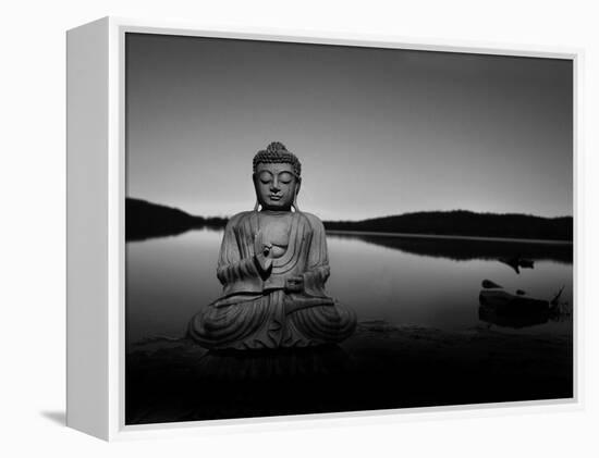 Golden Buddha Lakeside-Jan Lakey-Framed Premier Image Canvas