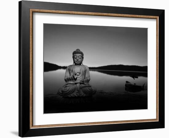 Golden Buddha Lakeside-Jan Lakey-Framed Photographic Print