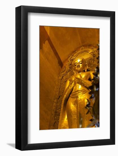 Golden Buddha Statue at Ananda Temple in Bagan, Myanmar-Harry Marx-Framed Photographic Print