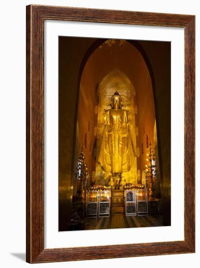 Golden Buddha Statue at Ananda Temple in Bagan, Myanmar-Harry Marx-Framed Photographic Print