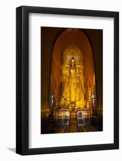 Golden Buddha Statue at Ananda Temple in Bagan, Myanmar-Harry Marx-Framed Photographic Print