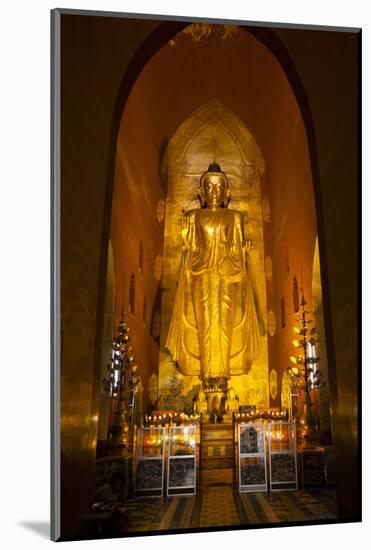 Golden Buddha Statue at Ananda Temple in Bagan, Myanmar-Harry Marx-Mounted Photographic Print