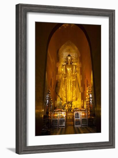 Golden Buddha Statue at Ananda Temple in Bagan, Myanmar-Harry Marx-Framed Photographic Print