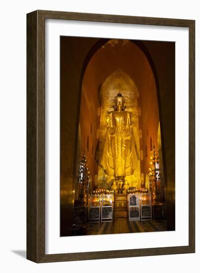 Golden Buddha Statue at Ananda Temple in Bagan, Myanmar-Harry Marx-Framed Photographic Print