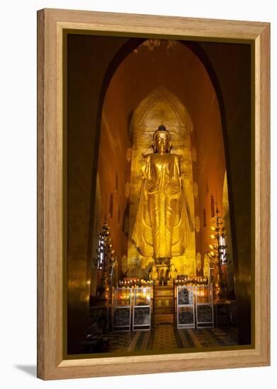 Golden Buddha Statue at Ananda Temple in Bagan, Myanmar-Harry Marx-Framed Premier Image Canvas