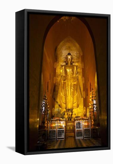 Golden Buddha Statue at Ananda Temple in Bagan, Myanmar-Harry Marx-Framed Premier Image Canvas