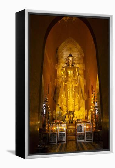 Golden Buddha Statue at Ananda Temple in Bagan, Myanmar-Harry Marx-Framed Premier Image Canvas