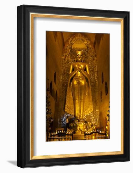 Golden Buddha Statue at Ananda Temple in Bagan, Myanmar-Harry Marx-Framed Photographic Print