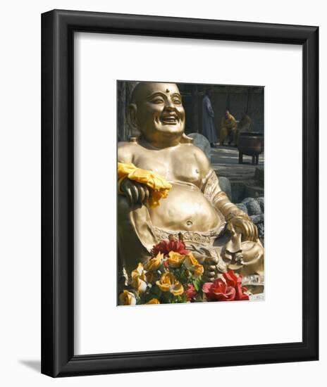 Golden Buddha Statue at Shaolin Temple, Birthplace of Kung Fu Martial Arts, Shaolin, Henan, China-Kober Christian-Framed Photographic Print