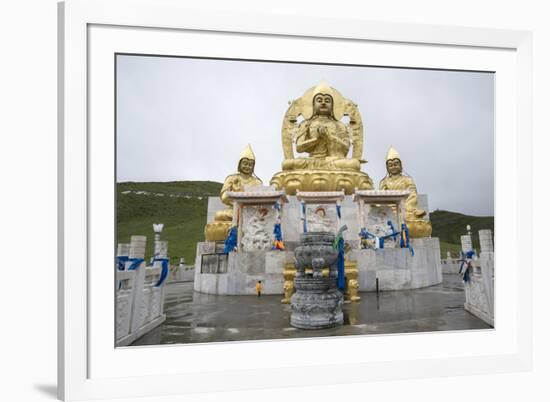 Golden Buddhist statues above Amarbayasgalant Monastery, Mount Buren-Khaan, Baruunburen district, S-Francesco Vaninetti-Framed Photographic Print