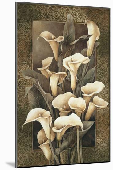 Golden Calla Lilies-Linda Thompson-Mounted Giclee Print