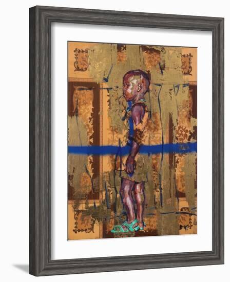 Golden child (oil on cabinet door)-Aaron Bevan-Bailey-Framed Giclee Print