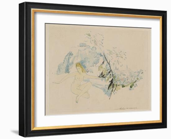 Golden City (Colour Litho)-Arthur Bowen Davies-Framed Giclee Print