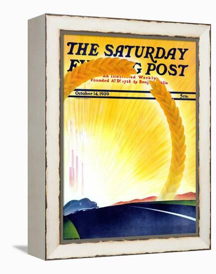 "Golden City," Saturday Evening Post Cover, October 14, 1939-H. Wilson Smith-Framed Premier Image Canvas