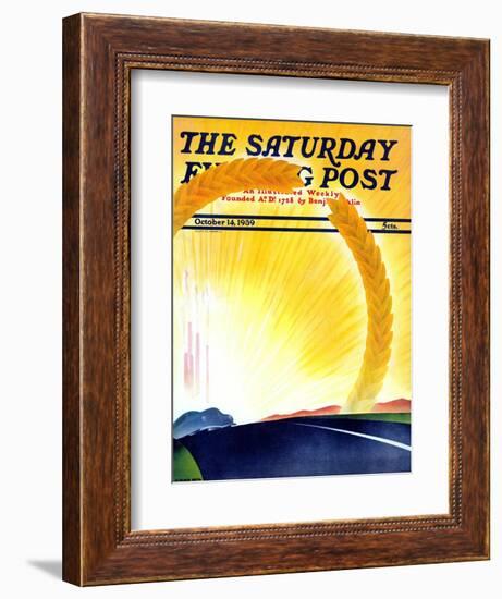 "Golden City," Saturday Evening Post Cover, October 14, 1939-H. Wilson Smith-Framed Giclee Print