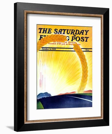 "Golden City," Saturday Evening Post Cover, October 14, 1939-H. Wilson Smith-Framed Giclee Print