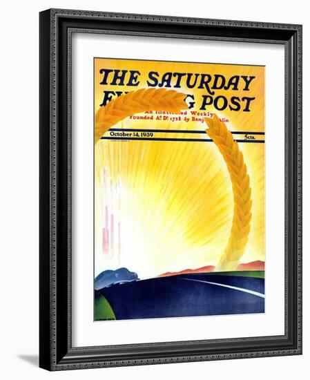 "Golden City," Saturday Evening Post Cover, October 14, 1939-H. Wilson Smith-Framed Giclee Print
