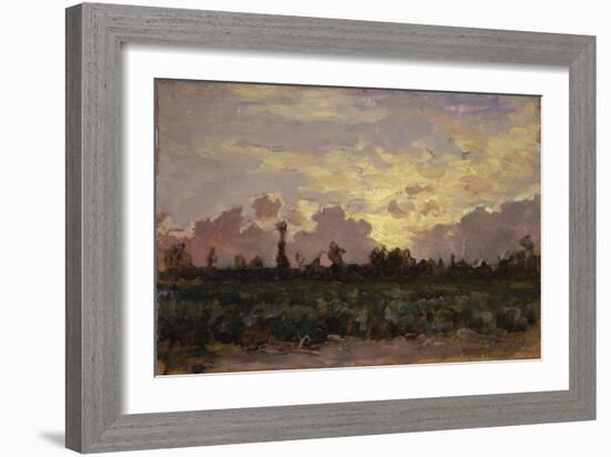 Golden Clouds, (Landscape at Dawn)-Demetrio Cosola-Framed Art Print