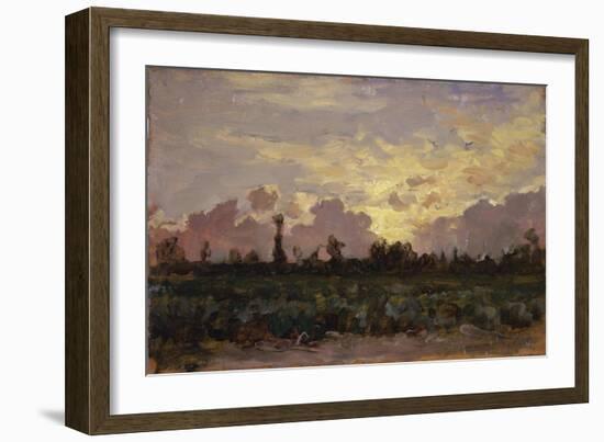 Golden Clouds, (Landscape at Dawn)-Demetrio Cosola-Framed Art Print