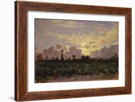 Golden Clouds, (Landscape at Dawn)-Demetrio Cosola-Framed Art Print